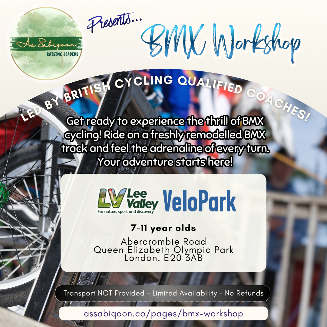 Advertisement for BMX workshop at Lee Valley VeloPark with text and branding.