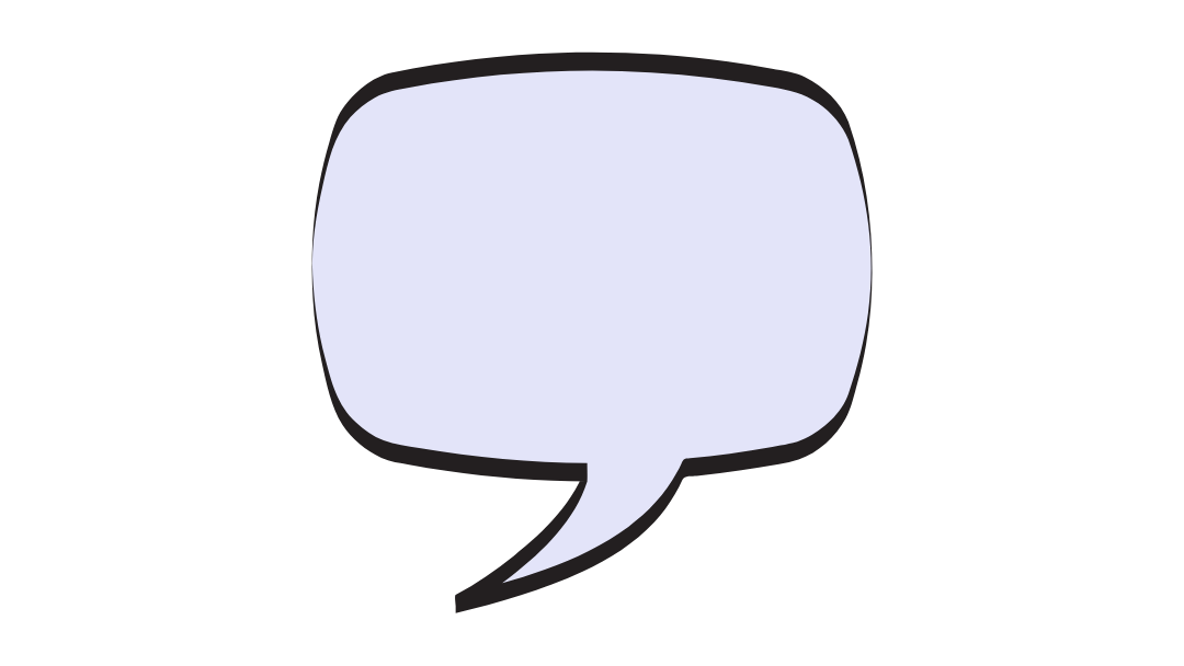 Blank speech bubble icon on a white background