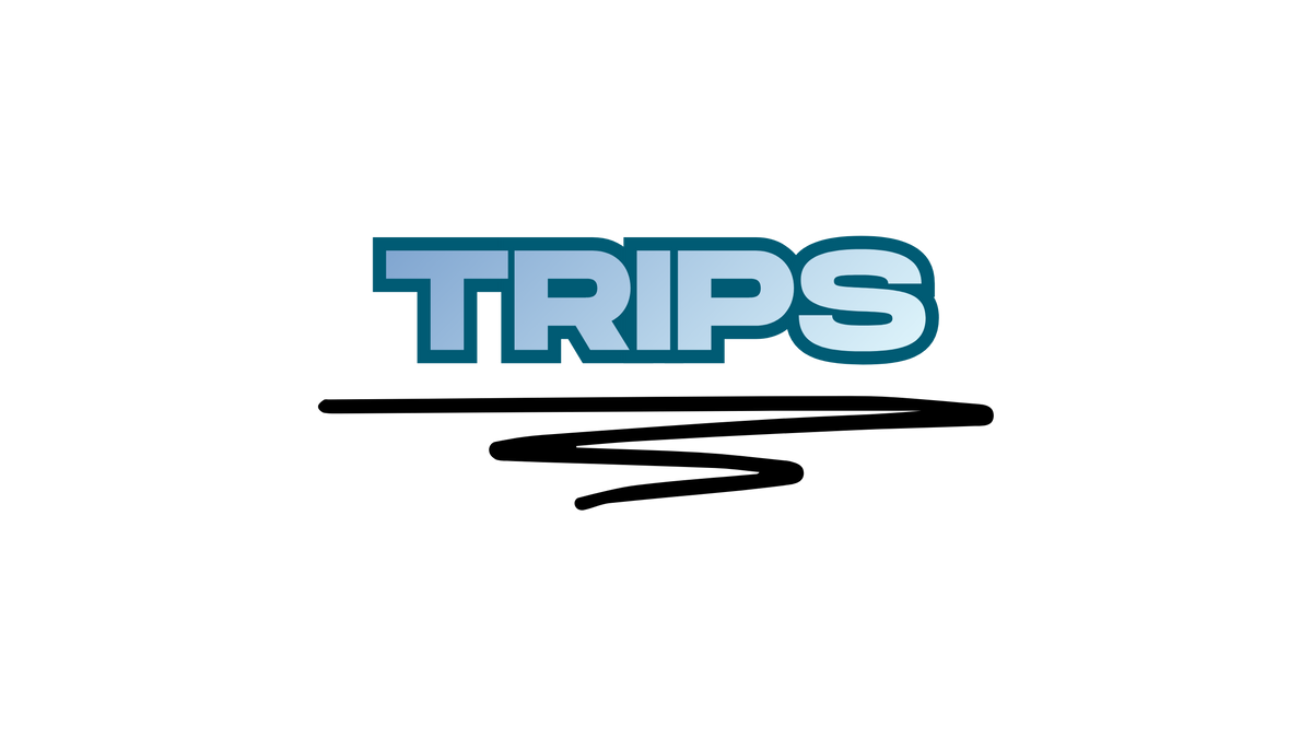 Logo with 'TRIPS' text on a white background